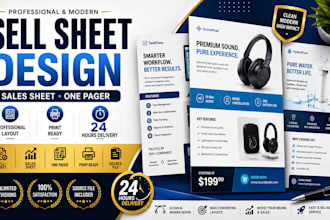 design a professional sell sheet, sales sheet, or one pager