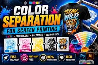 color separation for t shirt screen printing and dtg