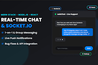 integrate socket io real time chat live notifications or messaging using nodejs