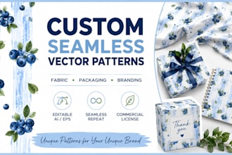 create a custom seamless vector pattern, no ai