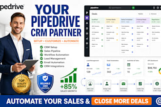 be your certified pipedrive CRM setup and automation expert