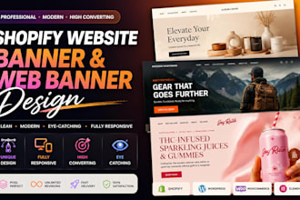 design shopify banner, web banner, banner ads, banner design, and shopify store