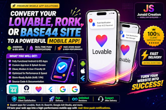 convert lovable base44 replit ai website to android ios mobile apps