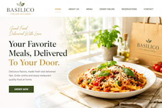 design wix food catering website restaurant booking website food truck website