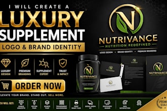 create a luxury supplement logo and brand identity