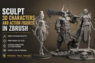 sculpt 3d characters and action figures in zbrush for 3d printing