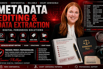 do metadata editing, data extraction for files, video and images with report