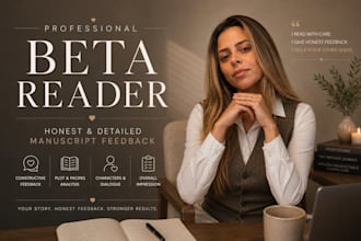read your book and provide honest beta reader feedback