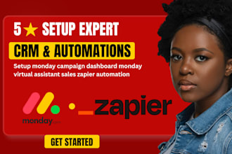 setup monday campaign dashboard monday virtual assistant sales zapier automation