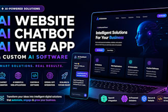 develop ai website, ai chatbot, ai web app and  ai software