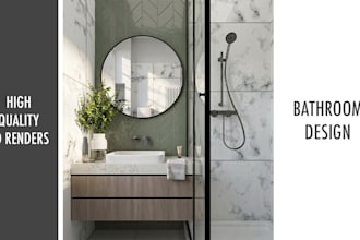 do modern bathroom interior design, photorealistic 3d rendering