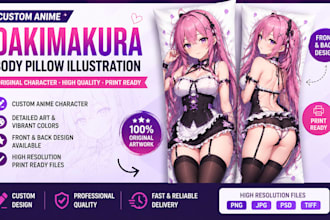 design a custom anime dakimakura character or body pillow illustration