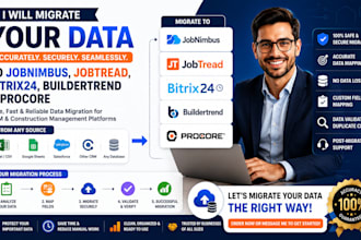 migrate data jobnimbus jobtread bitrix24 buildertrend procore data migration