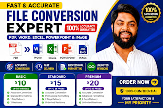 convert PDF, word, excel and other file formats with accurate formatting
