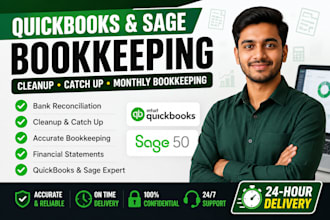 do UK bookkeeping, bank reconciliation, and sage 50 bookkeeping