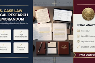 conduct expert US case law research and draft a formal legal memorandum