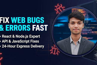 fix react js, node js bugs and api errors fast