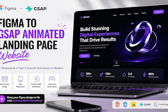convert figma to a responsive gsap animated landing page website