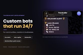 build a custom telegram bot for your business or  community
