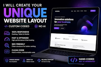 design a unique website layout coded from scratch