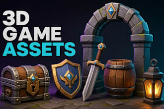 create custom game ready low poly 3d assets