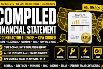 prepare and sign a compiled financial statement for US contractor licensing
