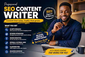 be your SEO content writer, article writer and blog writer