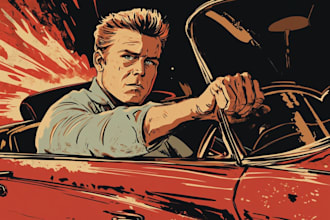 comic book illustration with comic book