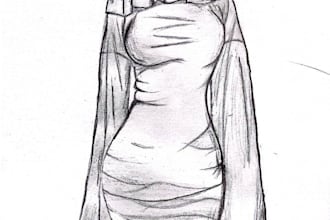 draw dark art, pop horror, and custom tattoo design sketch