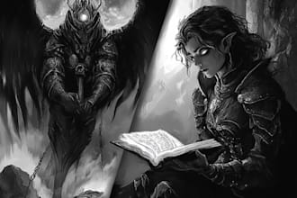 draw a digital black and white portrait from your image