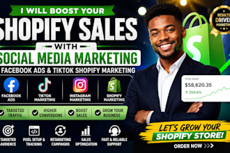 boost shopify sales social media marketing facebook ads tiktok shopify marketing