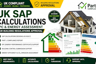 provide UK sap calculations, energy assessment for building approval