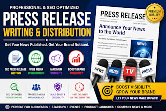 do seo press release, press release writing and press release distribution