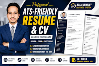 rewrite, edit and design a professional ats resume or CV