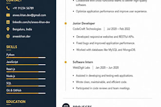 create a professional ats friendly resume CV and cover letter