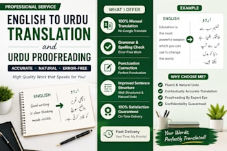 translate  english to urdu and provide urdu proofreading