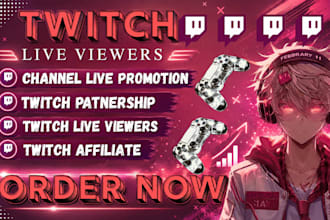 promote your twitch live stream to increase audience live viewers