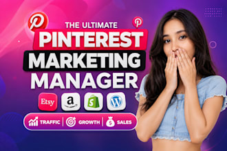 be your pinterest marketing manager for website traffic and shopify growth