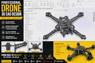 design aircraft, drone, uav, parts, enclosure and product cad for manufacturing