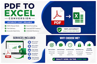 convert PDF to excel,do data entry, ai data annotations