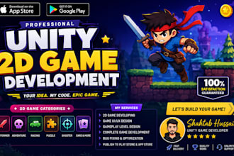 develop 2d 3d mobile and pc game in unity