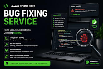 fix bugs and errors in your java spring boot application