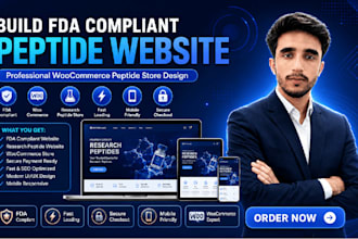 build fda compliant peptide website design with woocommerce