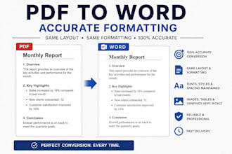 converting PDF to word with accurate formatting