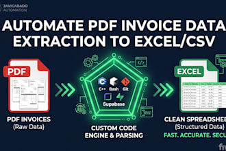 automate PDF invoice data extraction to excel