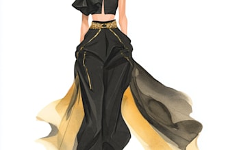make gorgeous detailed fashion illustration and tech drawing