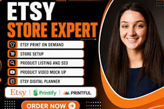 setup etsy printify printful print on demand store pod seo shop digital product
