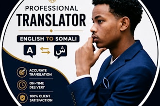 translate english to somali manually and professionally