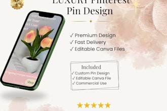 design luxury pinterest pins in for your business