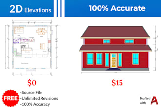 draw 2d elevation from floor plan